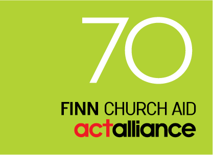 Finn Church Aid's 70th Anniversary logo