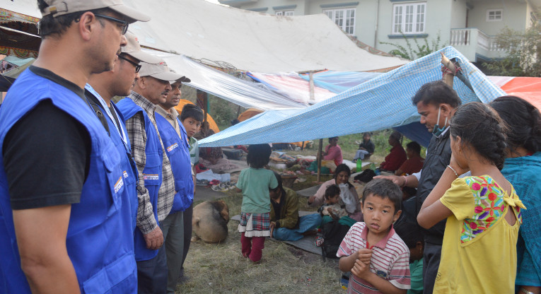 Finn Church Aid is providing relief materials, including Ready To Eat Food, to families living in makeshift tents in Kathmandu via its’ partner The Lutheran World Federation. Photo: LWF Nepal.