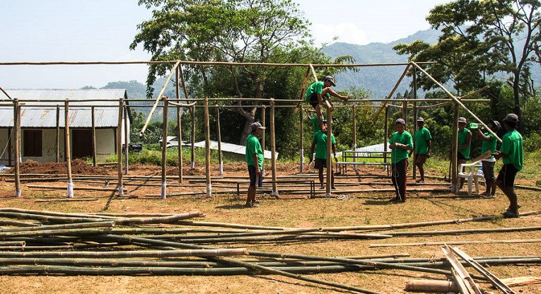 As emergency relief for the education sector, FCA is building 68 temporary learning spaces is Kathmandu, 65 in Bhaktapur and 100 in Lalitpur. Photo: Antti Helin.