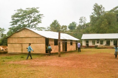 A finished bamboo school in Gimdi. 