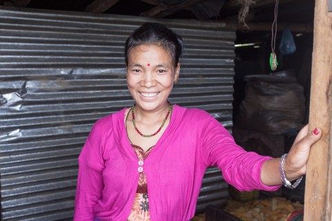 Smile has found its way back on the face of Sangita Thing, even though life after the earthquake is still difficult. Thing says she has received a small loan from the local cooperative, supported by the Women’s Bank, and with it she will replace her destroyed vegetable plantation.