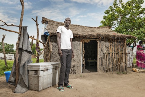 Akim Awowo lives with his two wives and 1-year-old daughter. He hopes to earn enough money from fishing to be able to educate his daughter. Awowo himself has only gone to school for one year.