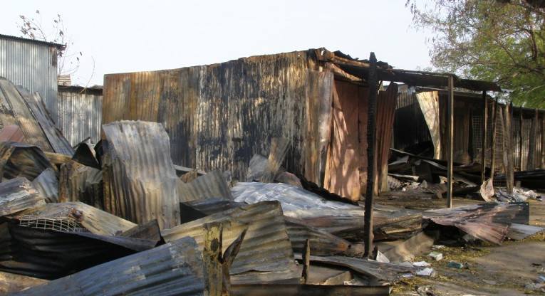 The county market place in Pibor was burned down in February 2016.
