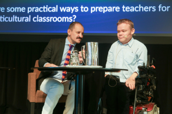 Peter Hyll-Larsen and Tuomas Tuure discussed inclusive education in Helsinki.