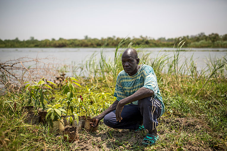 South Sudanese Samuel Gony Gory grows mango trees.