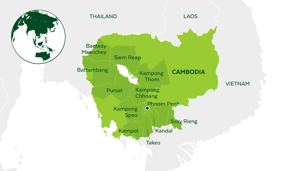 Map of Cambodia and neighboring countries