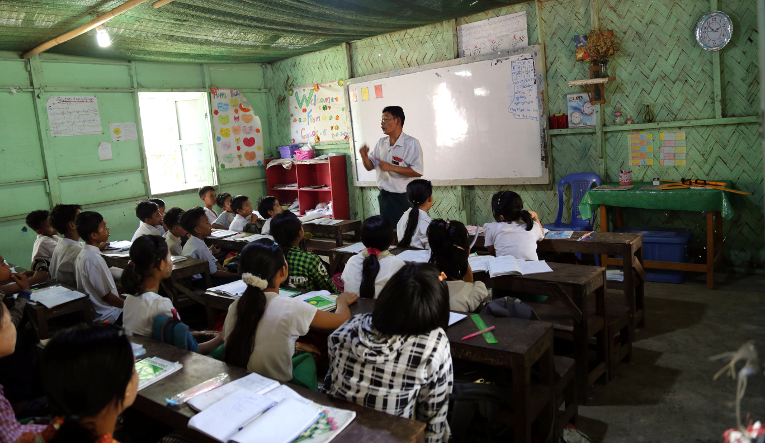 A career guidance and counselling lesson in Myanmar.