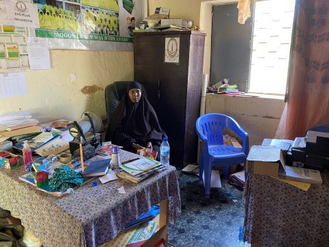 Lul Mohamed Nur in her school office in Hudur, Somalia.