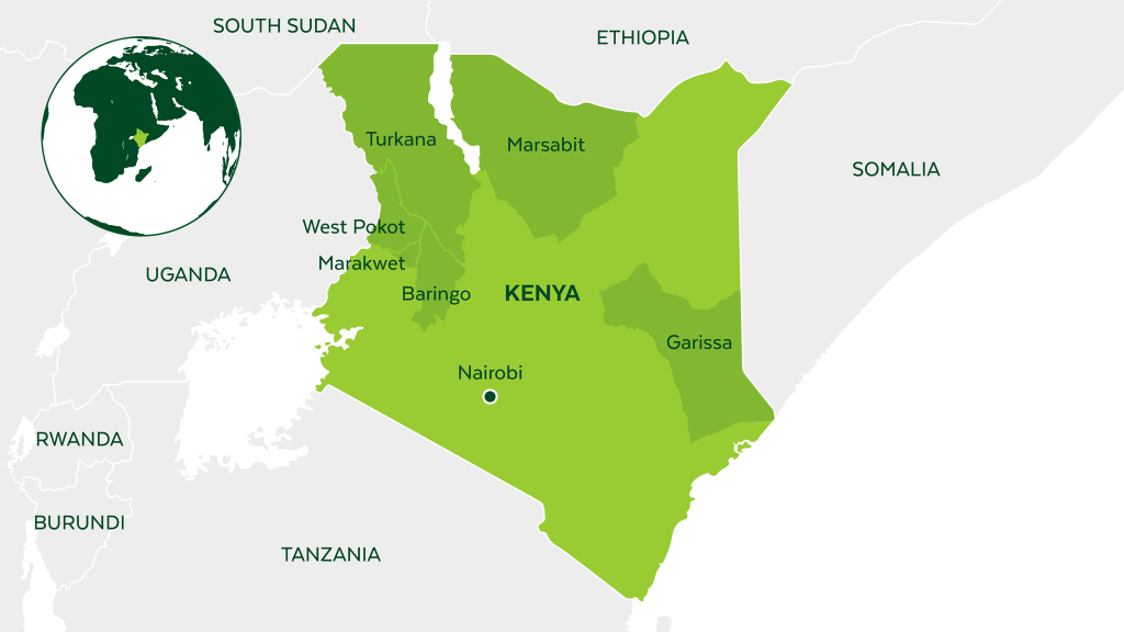 Map of Kenya.