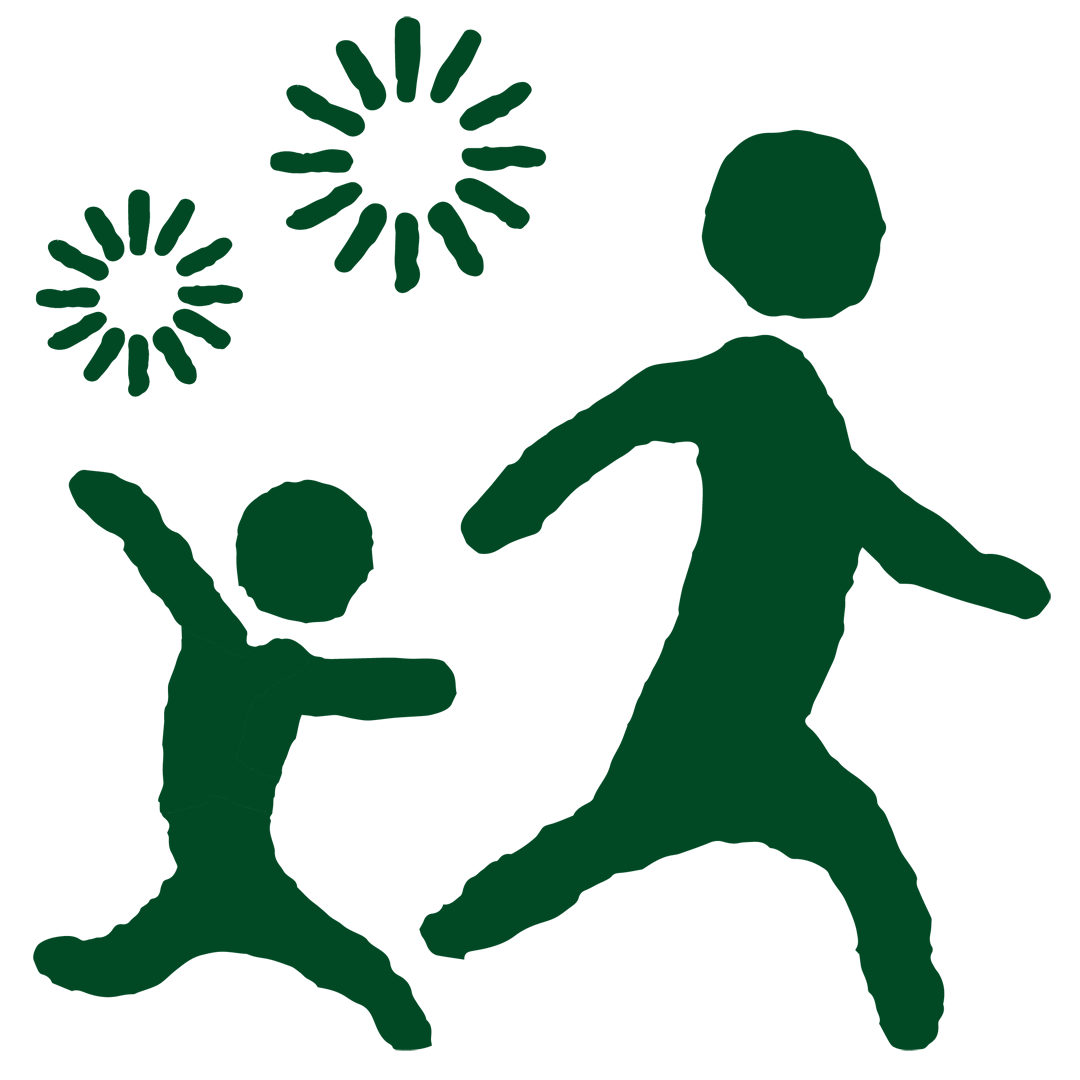 An illustration of an adult and a child running. Explosions happen above them.
