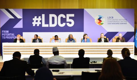 People sitting in front of an audience at LDC5 