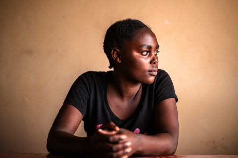 Dorcas, 17, is adjusting to a new life as a refugee in Uganda and hopes to stay in school