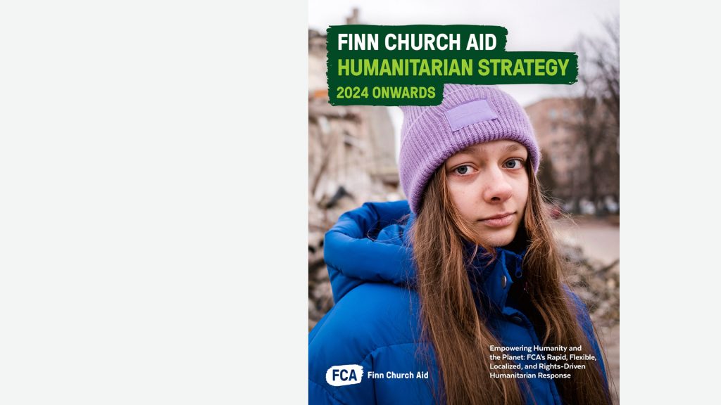The cover of FCA's Humanitarian Strategy.