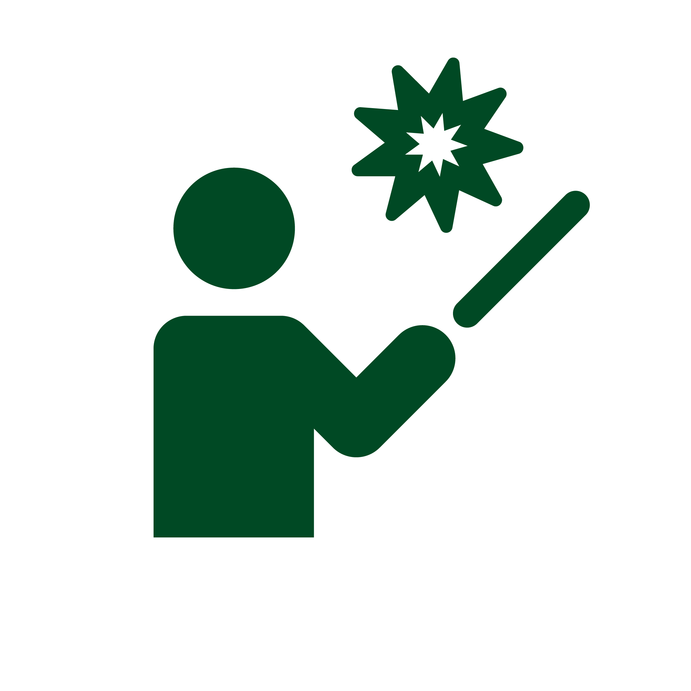 Ikoni opettajasta, jonka takana näkyy räjähdys.