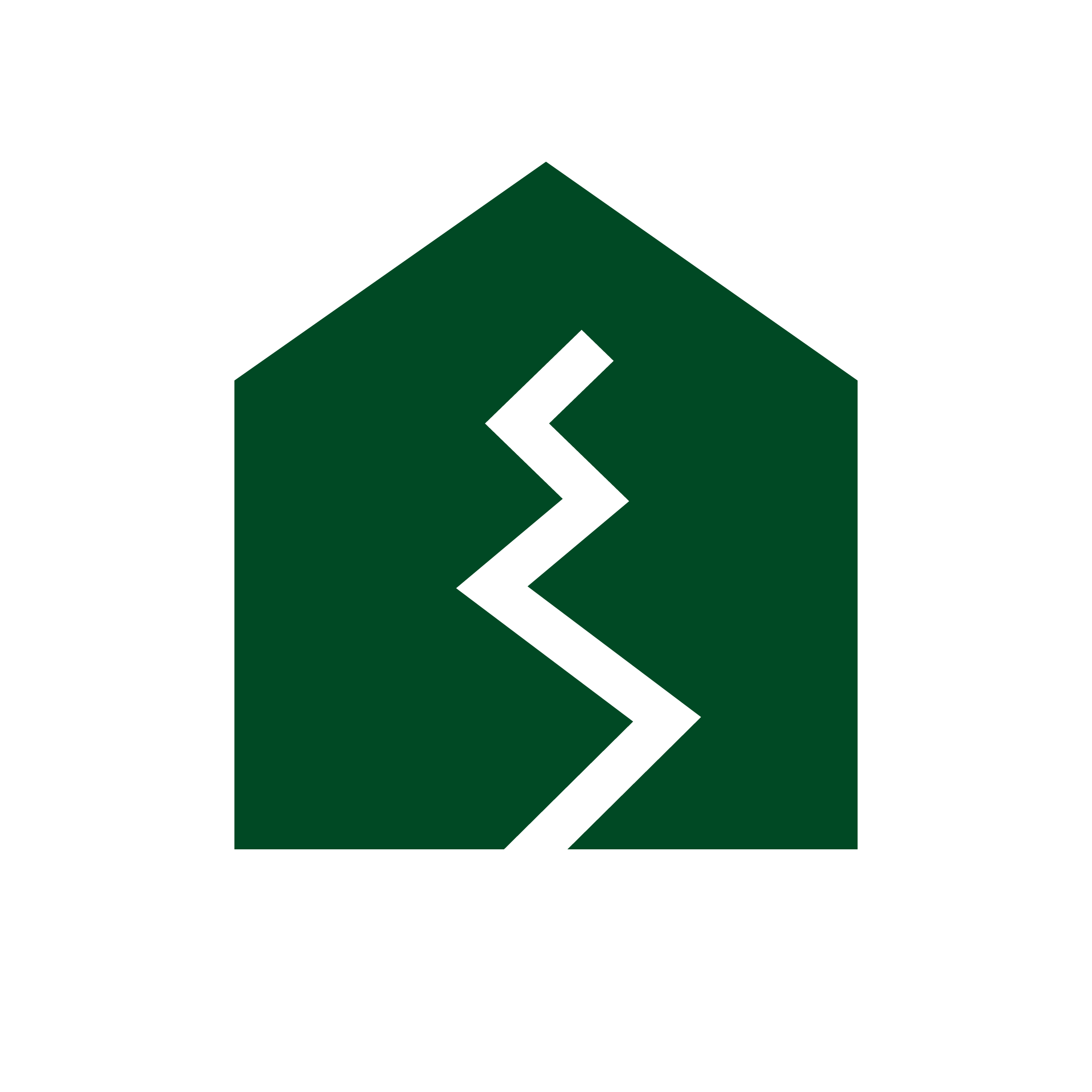 tuhoutunut rakennus -ikoni.