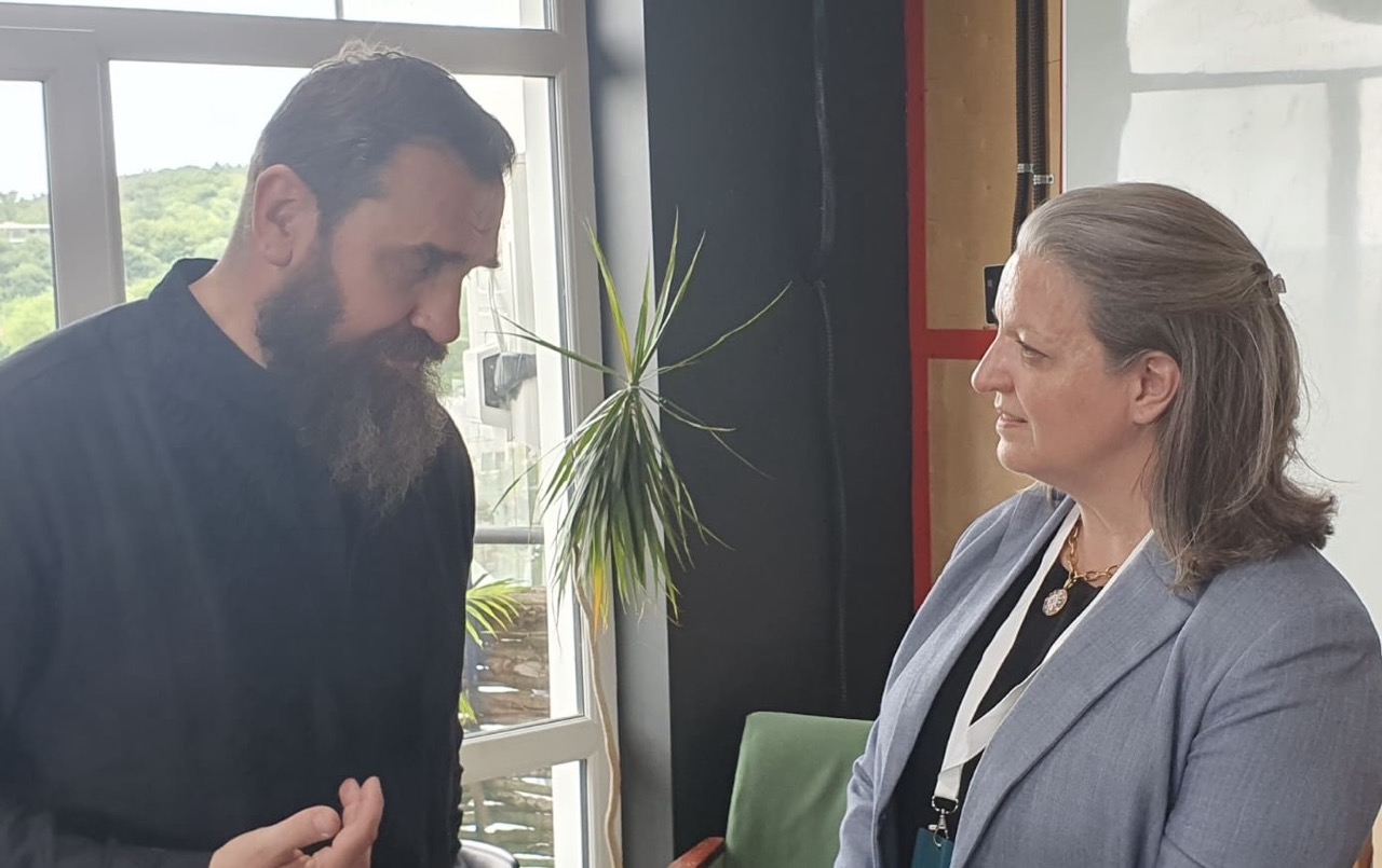 Minister of Education and Science of Ukraine Oksen Lisovyi talks to Patricia Marushchak